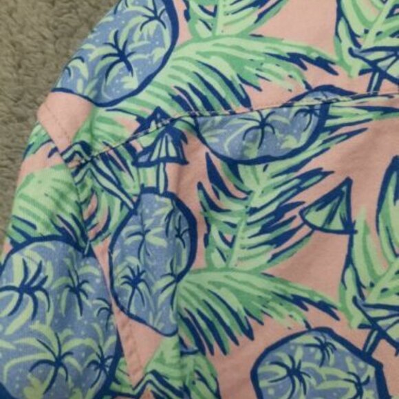 YP Threads Australia 2XL XXL Pink Teal Long Sleeve Button Shirt Tropical Coconut - Picture 5 of 10